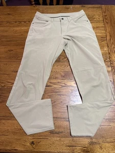 Pantalones Lululemon Hombres 31x32 Tostado ABC Calce Ajustado Cremallera Bolsillo Chino Pantalón C24 - Imagen 1 de 7