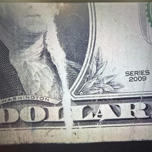 2009 $1 Federal Reserve Note Atlanta partial Gutter Fold Error - Picture 1 of 3