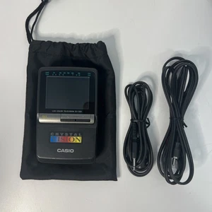 Vintage Casio EV-500B Crystal Vision Portable LCD Color TV Handheld w/ Cables - Picture 1 of 7