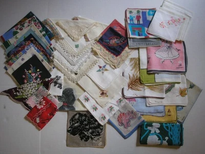 100+ Vintage Hankies: Designer States Monogram Madeira Lace Tatting Embroidery++ - Image 1 of 4