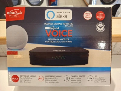 Decoder Terrestre DIGIQUEST RICD1215 DVB-T2 HEVC VOICE - Funziona con ALEXA - Immagine 1 di 2
