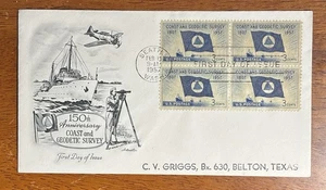 U.S. 150TH ANNIV. COAST AND GEODETIC SURVEY FDC1957 SC#1088 NSA - Picture 1 of 1