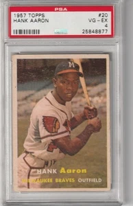 1957 Topps Hank Aaron #20, PSA en muy buen estado-ex 4 - Imagen 1 de 2