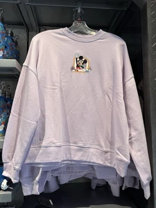 Disney Parks Walt Disney Mickey Mouse Lilac Sweatshirt Fleece Women L - Picture 1 of 4