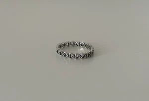 Pandora Gereihte Herzen Ring Sterling Silber (Größe 54) - Bild 1 von 2