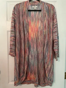cj banks 2x maglione cardigan lungo donna arcobaleno multicolore - Foto 1 di 9