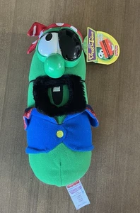 Veggie Tales Fisher Price Larry The Cucumber Veggie Tales 10” Plush Pirate 2000 - Picture 1 of 9