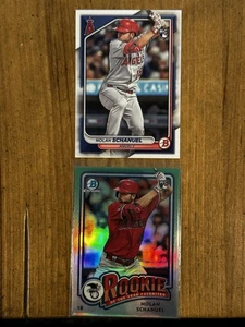 (2) Lotto Nolan Schanuel Los Angeles Angels Bowman Rookie - Foto 1 di 2