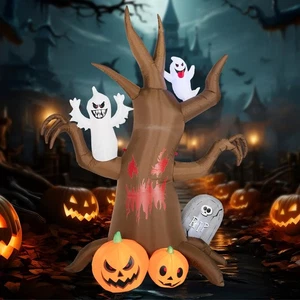 8 Fuß Halloween Aufblasbare Gruselige Baumschmuck Outdoor, Halloween Blow Up Yar... - Bild 1 von 7