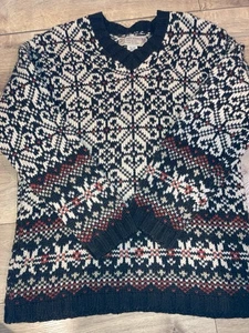 Abercrombie & Fitch Size Small 100% Wool Sweater Nordic Fisherman Very Warm - Picture 1 of 11