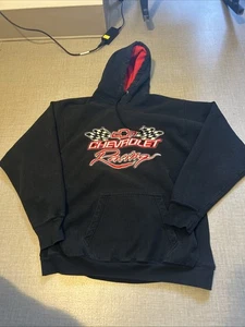 VTG Chevrolet Racing Hoodie L Steve And Barry Pullover Black - Picture 1 of 14