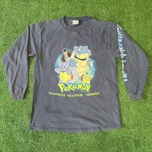 Vintage Pokemon Blastoise Long Sleeve Shirt Youth Large Blue Squirtle 1999 - Picture 1 of 7