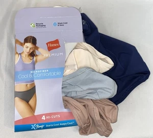 Hanes Premium Damen Unterwäsche 4 High Cut Microfaser Gr. 5 X Temp No Ride Up - Bild 1 von 6