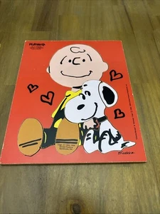 Charlie Brown And Snoopy Puzzle Large Pieces 1958 12" x 9" - Picture 1 of 5