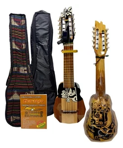 Bolivian Charango ideal for advanced musicians 2 Cases, Joyo Tuner, Guitar Capo. - Picture 1 of 24