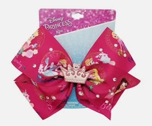 Disney Princess Hair Bow, Belle-Aurora-Cinderella-Rapunzel, With Crown Accent - Picture 1 of 1