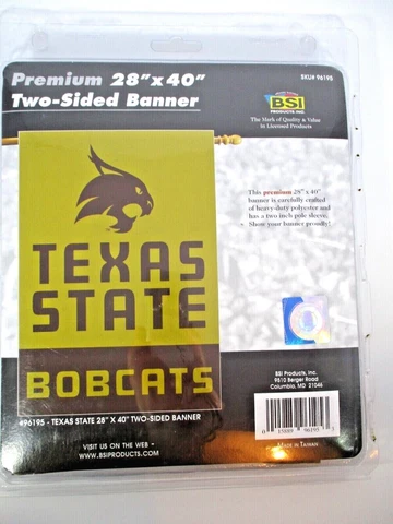 NCAA Texas State University Bobcats GOLD 2-SIDED 28' x 40" BANNER w/POLE SLEEVE Cover