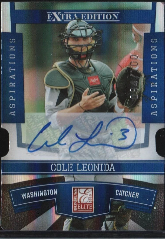 Cole Leonida (Nationals) 2010 Donruss Elite Aspirations Die-Cut RC Auto 094/100 - Image 1 of 2