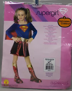 Halloween Girls Supergirl Blue & Red Dress Costume Size Medium 8-10 Ages 5-7 NIP - Picture 1 of 1