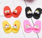 Miniature Dollhouse Accessories Cute Mini Slippers with Eyes 1:12th Scale