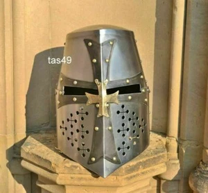 Medieval Knight Templar Helmet Crusader Costume Armor Helmet Collectible Gift - Picture 1 of 3