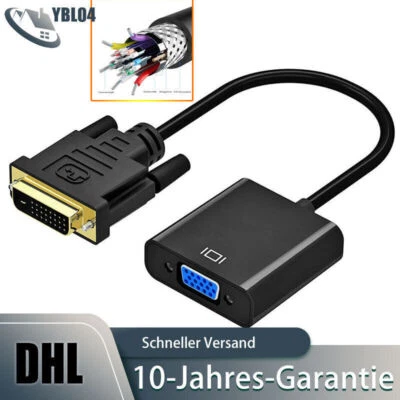 Aktiv DVI-D 24+1 auf VGA Adapter Unidirektional DVI-D Computer auf VGA Monitor - Bild 1 von 4