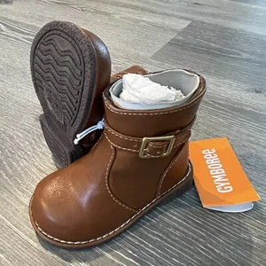 Gymboree Kleinkind Mädchen braune Stiefel seitlicher Reißverschluss Kunstleder Gr. 4 SM Defekt siehe Bild - Bild 1 von 14