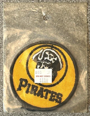 1970'S PITTSBURGH PIRATES MLB BASEBALL VINTAGE 3" ROUND TEAM PATCH MINT IN PACK - Image 1 of 2