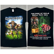 Iron Maiden The Book of Souls World Tour 2016 Shirt Mens Small Black New Zealand