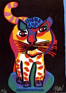 Karel Appel•Tiger Series Appel's Circus 1978•Tarjeta postal artística - Imagen 1 de 1