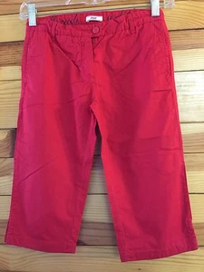 Jacadi Paris Red Carpis Cropped Pants Girls Size 10 /  140 - Picture 1 of 4