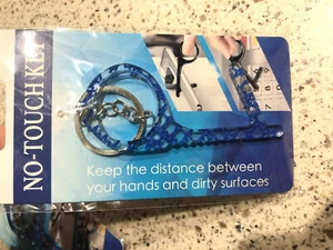 No Touch Schlüssel Türöffner & Schlüsselring Haken flach ATM Spitze Keimschutz sicher bleiben - Bild 1 von 1