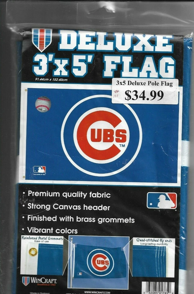 Bandera de poste de lujo de los Chicago Cubs 3 pies x 5 pies WinCraft Foto 1 de 2