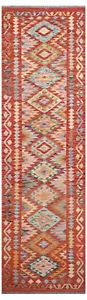 Tash Handmade Afghan/Turkish Runner Kilim Rug, Hallway runner Red Size 300x83 cm - Picture 1 of 6