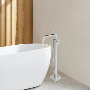 Freestanding Bath Tap, Tap with Hand Shower, Bath Tap Silver For Bathroom - Picture 1 of 15