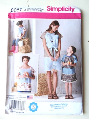 Simplicity 8087 sewing pattern Women & Girls Dress & Top sz  XS-XL & 3-8. NEW - Image 1 of 2