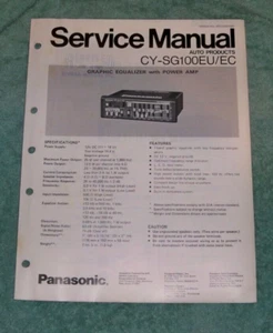 Panasonic Auto Products Service Manual CY-SG100EU/EC - GEQ w/Power Amplifier - Picture 1 of 1