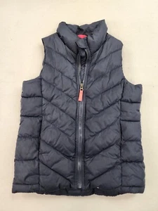 Old Navy Boy's Frost Free Solid Full Zip Puffer Vest Blue M Reg 8 Fleece Lined - Picture 1 of 10