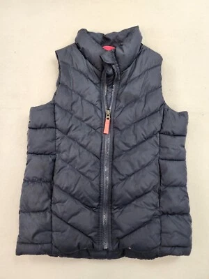 Old Navy Boy's Frost Free Solid Full Zip Puffer Vest Blue M Reg 8 Fleece Lined - Image 1 of 4
