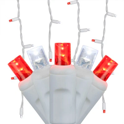 70 LED Christmas Icicle Lights White Wire 7' Outdoor Holiday Hanging Lights - Image 1 of 4