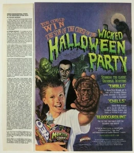 Universal Monsters Wicked Halloween Party Print Ad Poster Art PROMO Original - Picture 1 of 1
