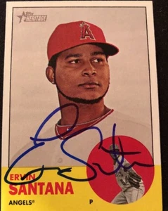 Ervin Santana Angels signed auto handsigniert 2012 Topps Heritage Card #322 ~ COA - Bild 1 von 5