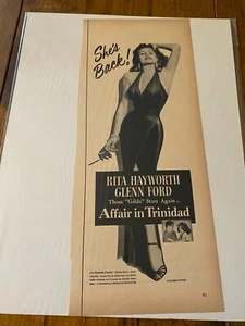 Vintage 1952 Rita Hayworth Glenn Ford Affair In Trinidad Movie ad - Bild 1 von 1