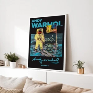 Andy Warhol Moonwalk Print Vintage Colorful Poster Astronaut Space Wall Decor - Picture 1 of 5