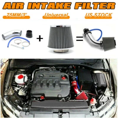 For Hyundai 3" Cold Air Intake Filter Pipe Power Flow Hose System Induction Set - Image 1 of 4