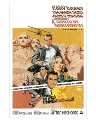 North by Northwest movie poster by Paul Mann - screen print Mondo Hitchcock - Image 1 of 2