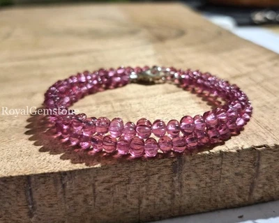 Pink Tourmaline Faceted Beads, Pink Tourmaline Pumpkin Hydro Beads Pink Gemstone - Image 1 of 2