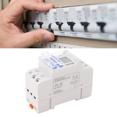 Interruttore Timer 16A Display LCD 7 Giorni 24 Ore Programmabile Timer Montaggio su Binario con La - Immagine 1 di 4