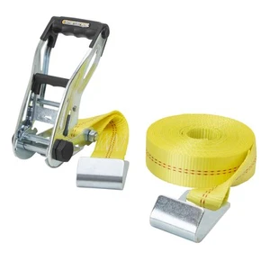 SmartStraps, 2in.x27ft. 10000lb Ratchet TieDown-Flat Hooks Yellow, Working Load - Picture 1 of 8