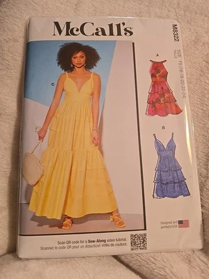 MCCALLS PATRÓN 8322 VESTIDOS FALTAN TALLAS 16 18 20 22 24 SIN CORTAR Foto 1 de 2
